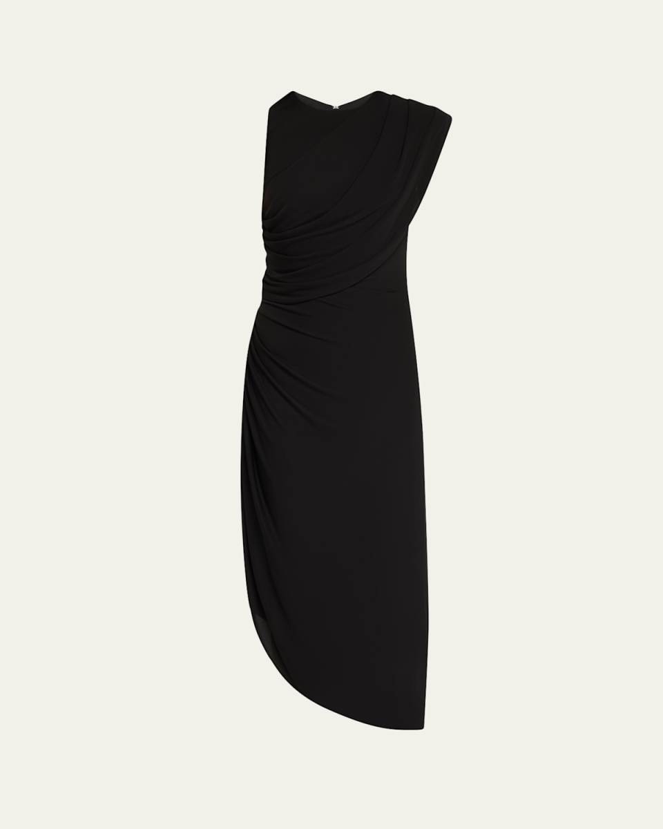Gabrielle Draped Matte Jersey Midi Dress